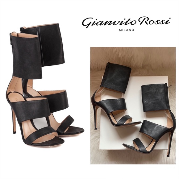Gianvito Rossi Shoes - New! GIANVITO ROSSI Leather Ankle Wrap 105 Heels